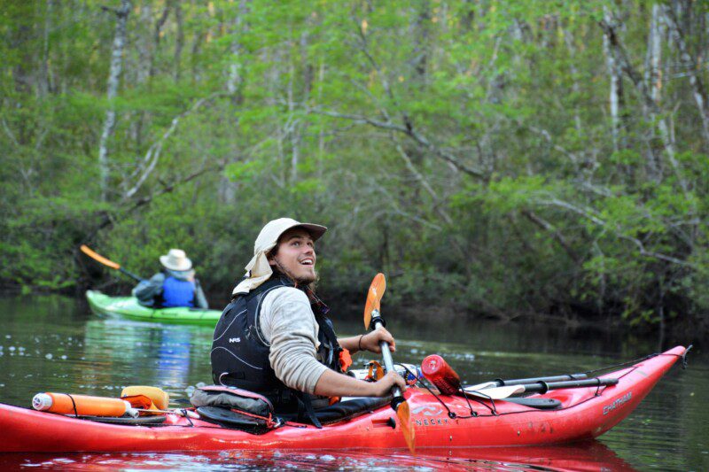 Paddler on the Ace Basin Kayak Tour