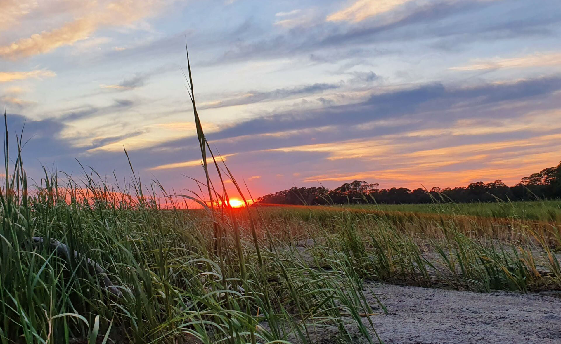 view of sunset seen on boat tours from beaufort