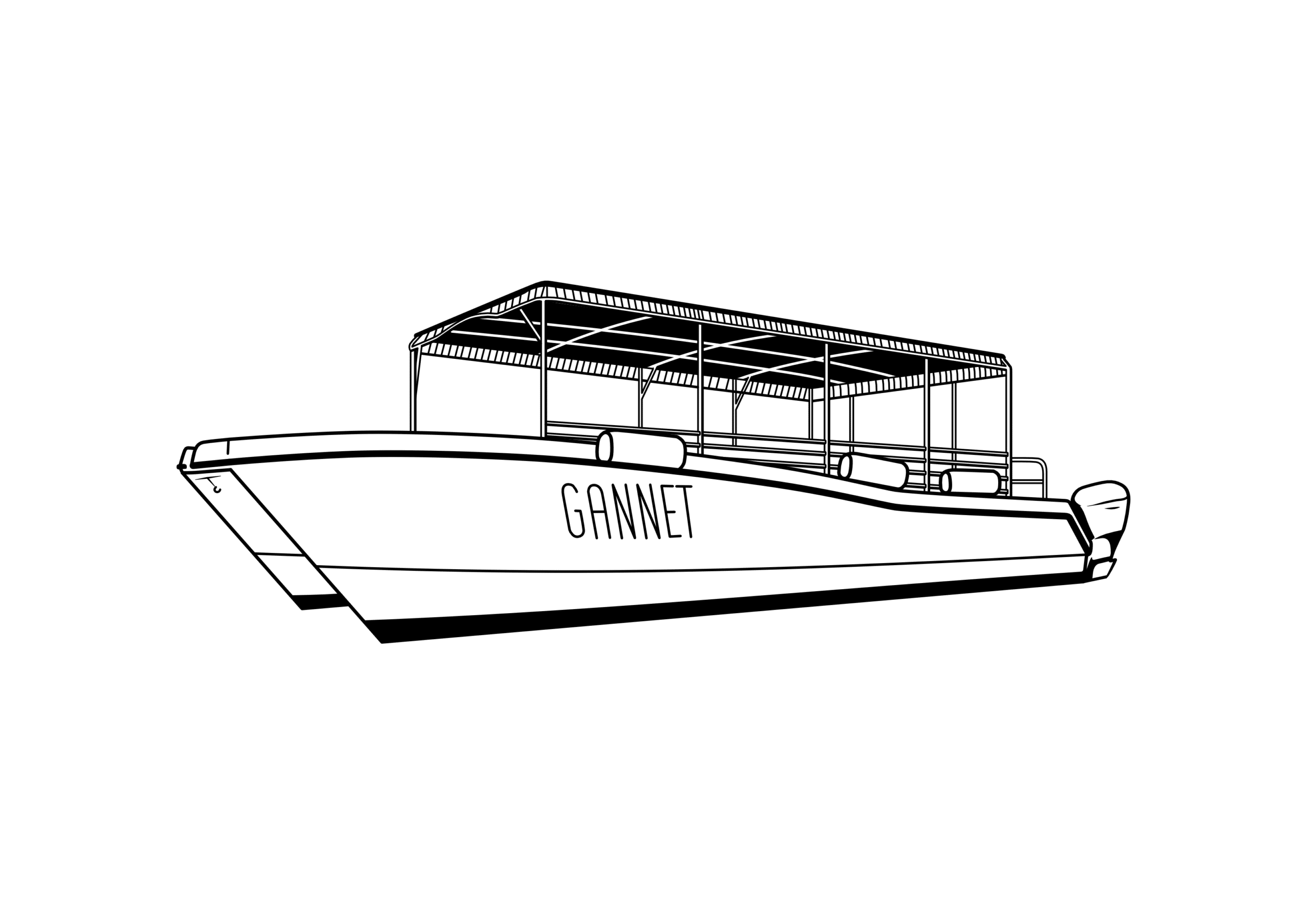 Graphic of a Coastal Expeditions Beaufort tour boat